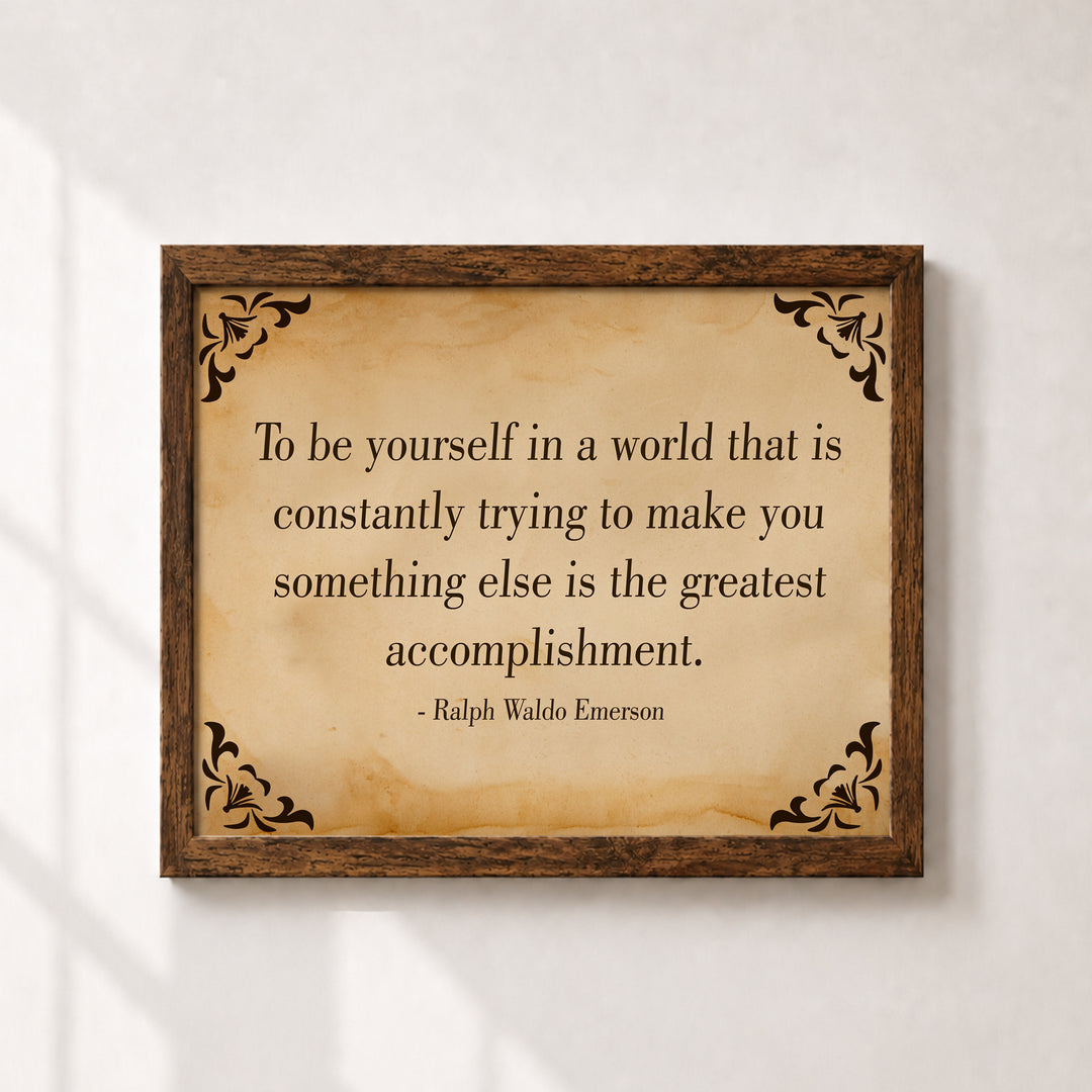 Ralph Waldo Emerson To Be Yourself Family Inspirational Wall Art