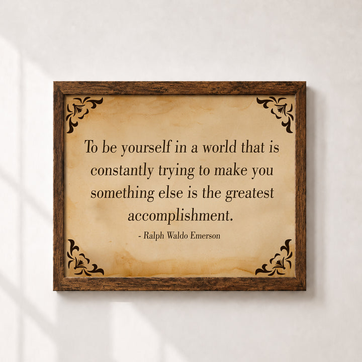 Ralph Waldo Emerson To Be Yourself Family Inspirational Wall Art