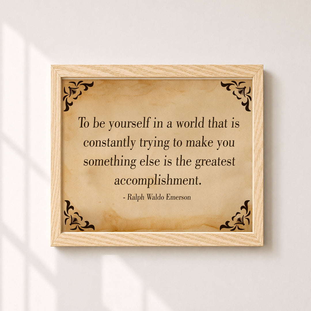 Ralph Waldo Emerson To Be Yourself Family Inspirational Wall Art
