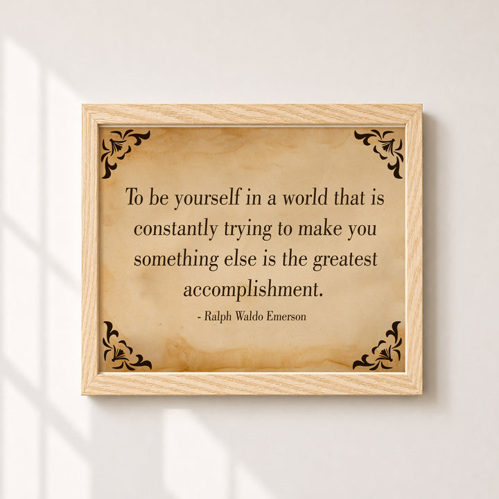 Ralph Waldo Emerson To Be Yourself Family Inspirational Wall Art