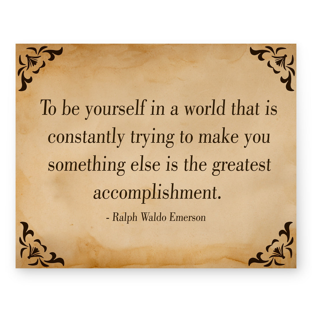 Ralph Waldo Emerson To Be Yourself Family Inspirational Wall Art