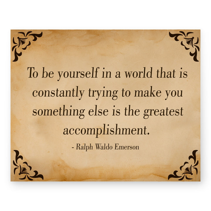 Ralph Waldo Emerson To Be Yourself Family Inspirational Wall Art