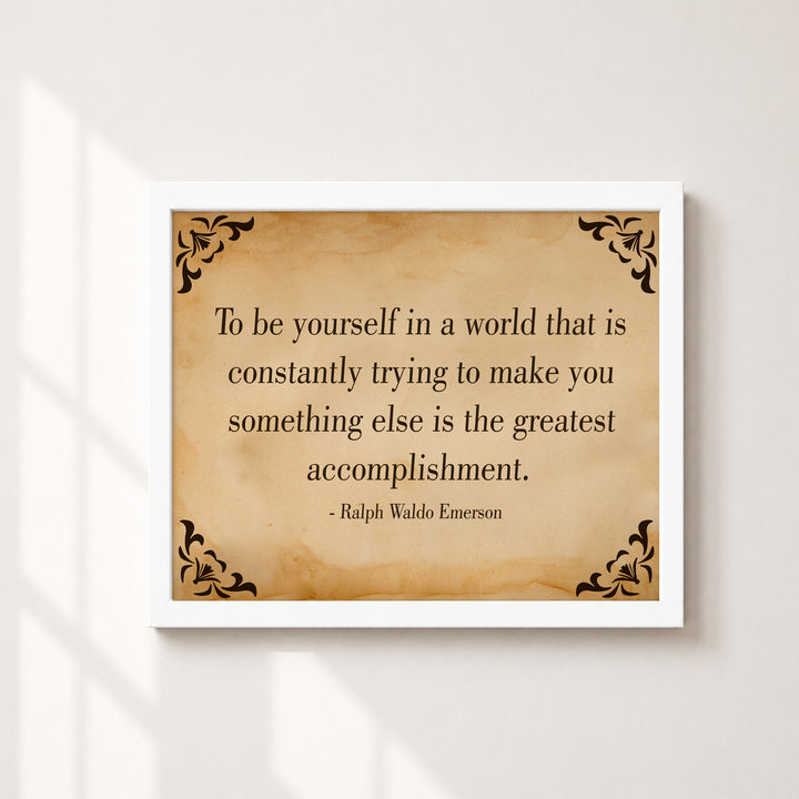 Ralph Waldo Emerson To Be Yourself Family Inspirational Wall Art