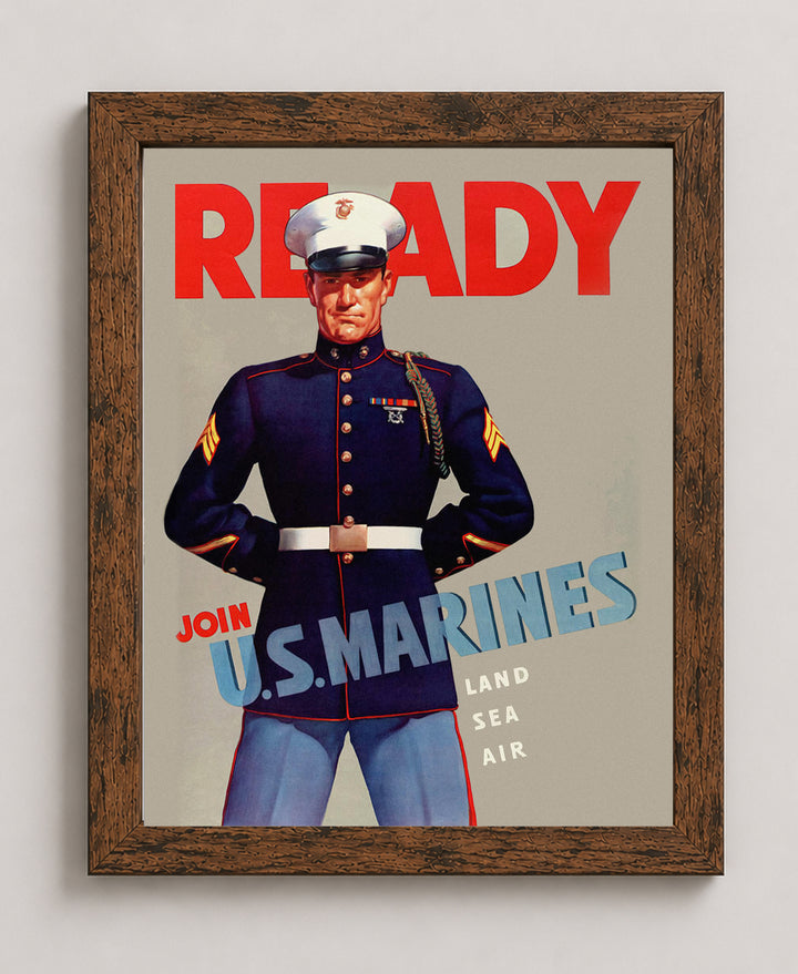 US Marines Gunfight Rules Vintage Military Wall Art