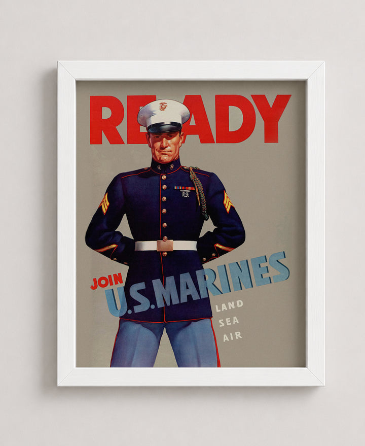 US Marines Gunfight Rules Vintage Military Wall Art