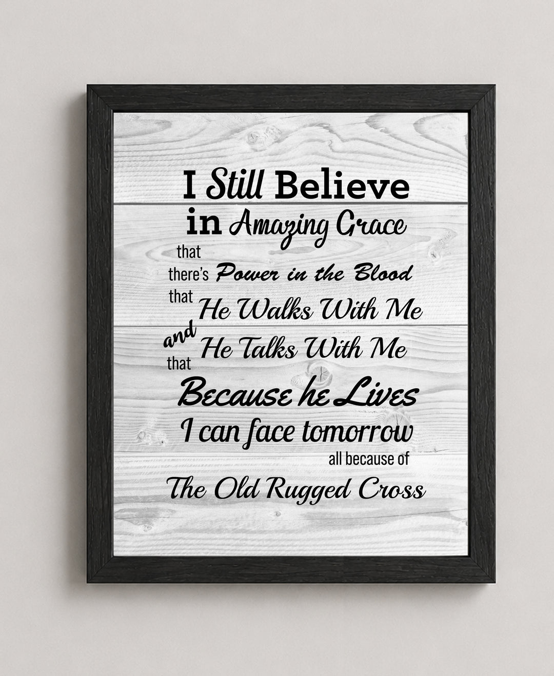 Christian Hymns Wall Art w Distressed Wood Design Wall Art