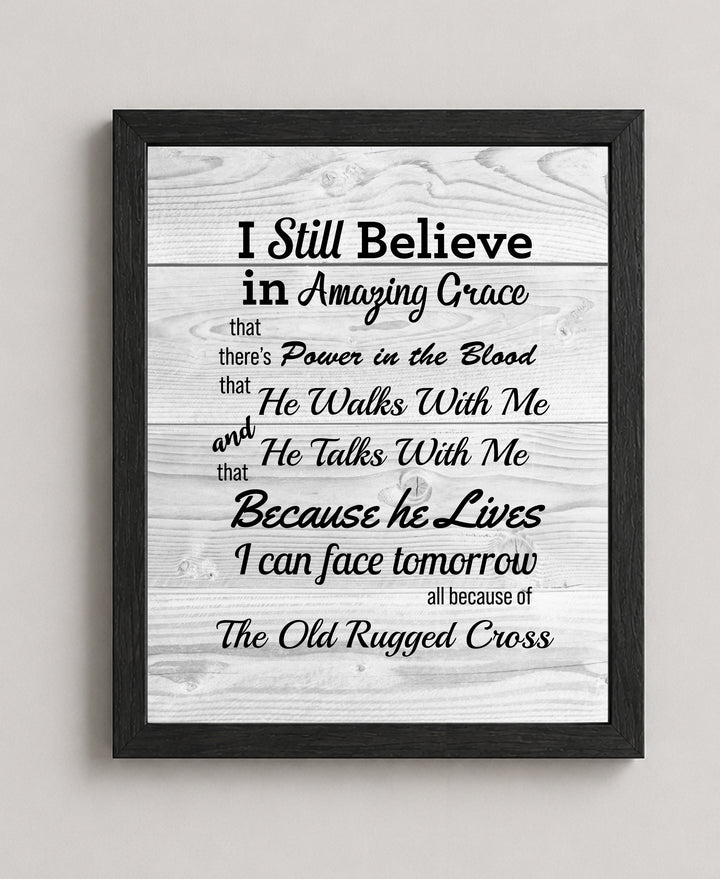 Christian Hymns Wall Art w Distressed Wood Design Wall Art