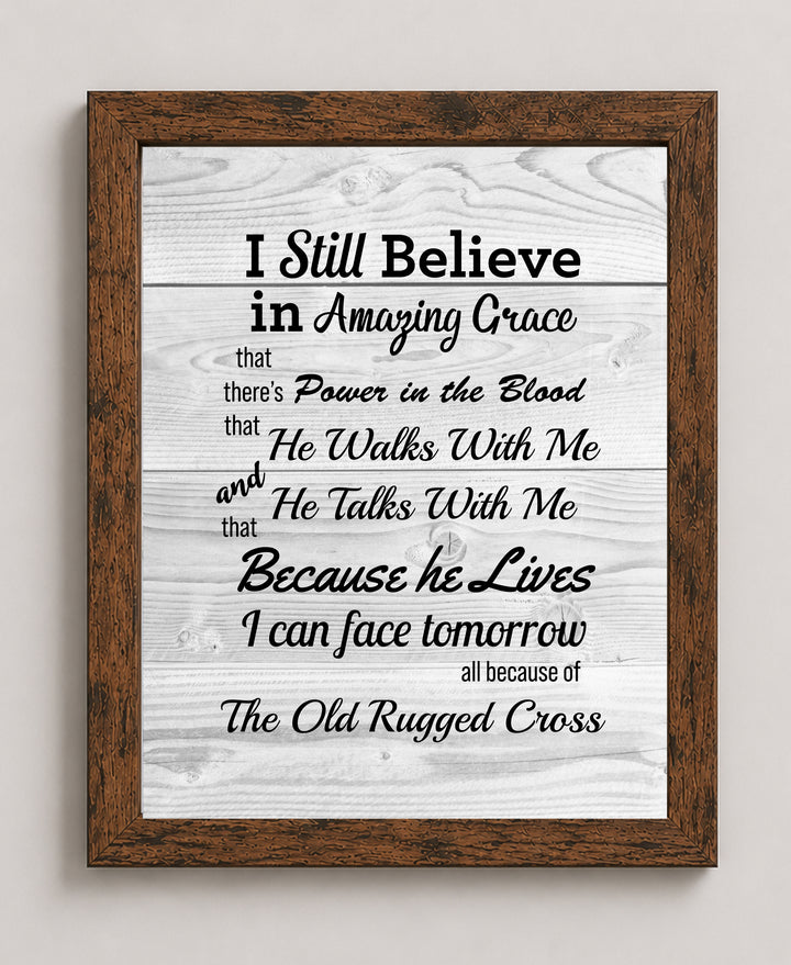 Christian Hymns Wall Art w Distressed Wood Design Wall Art