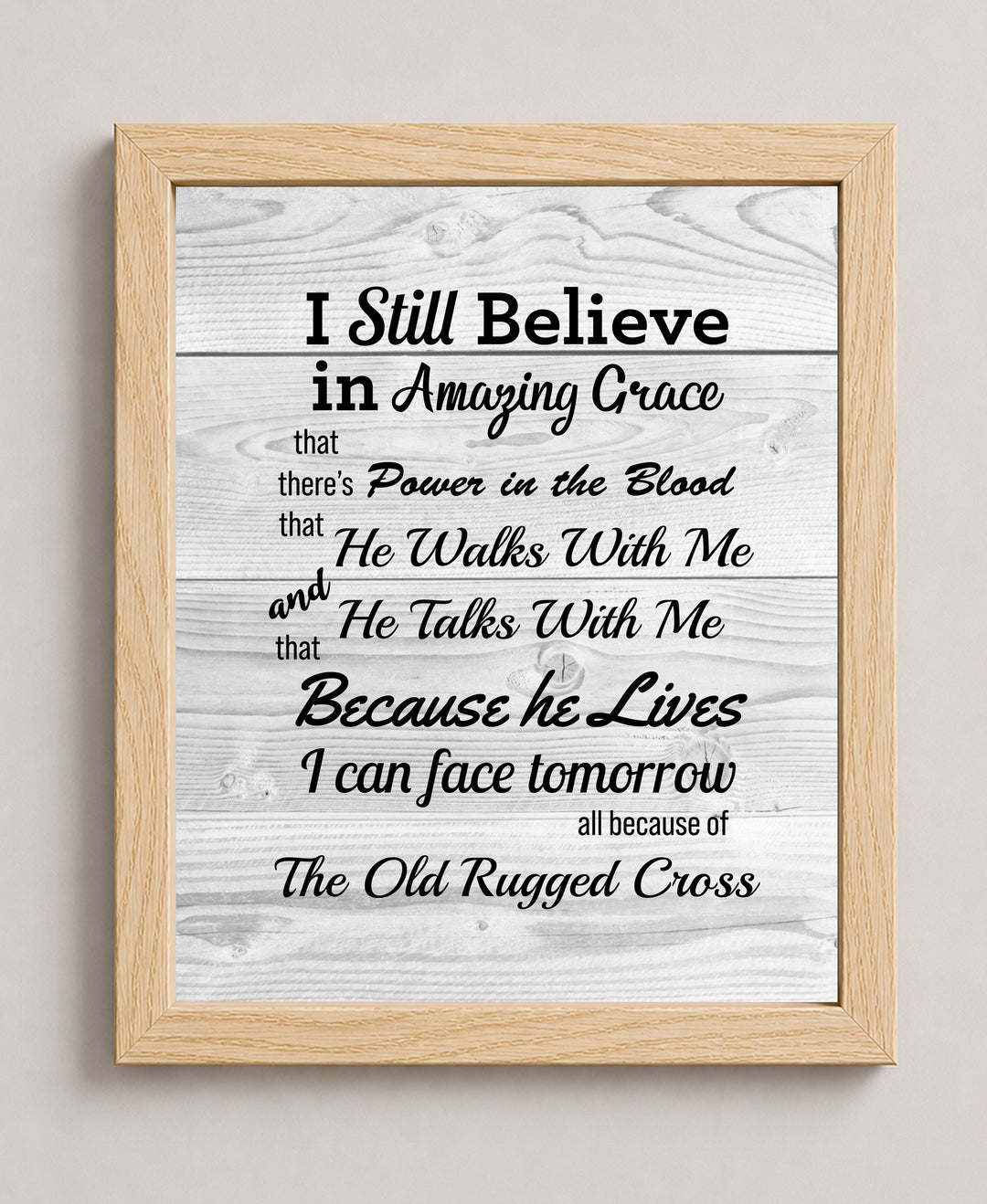 Christian Hymns Wall Art w Distressed Wood Design Wall Art