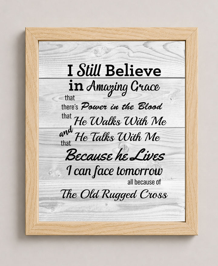 Christian Hymns Wall Art w Distressed Wood Design Wall Art