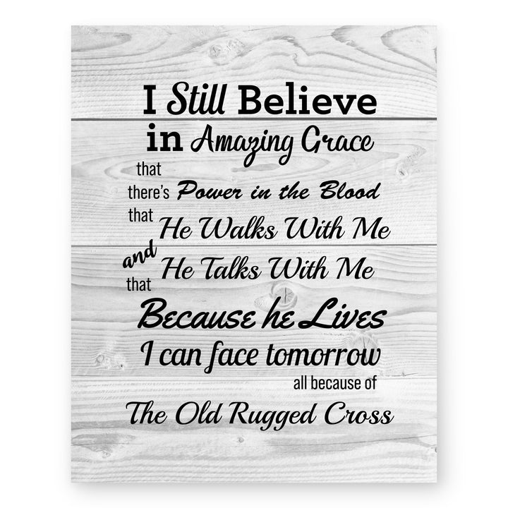 Christian Hymns Wall Art w Distressed Wood Design Wall Art