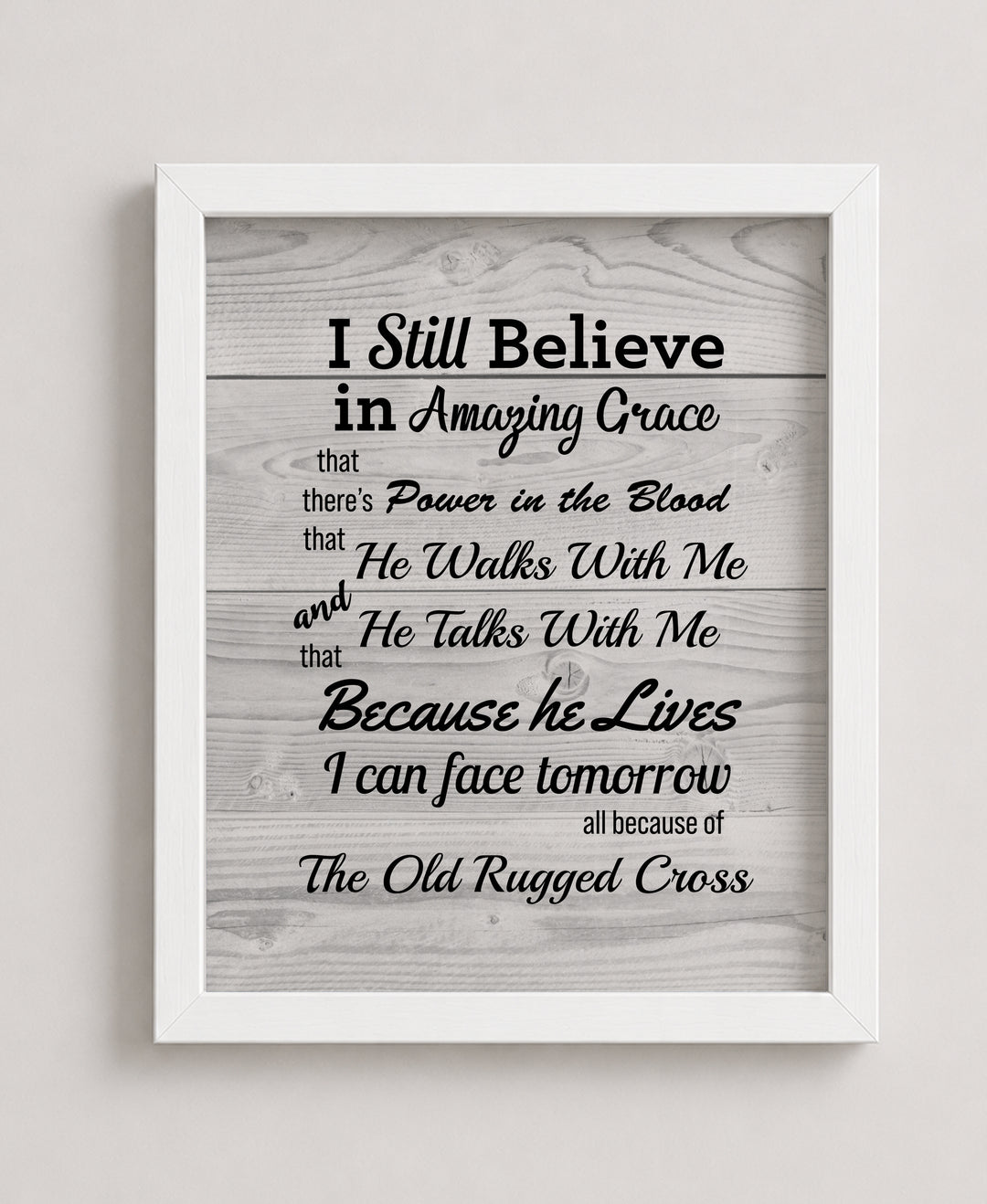 Christian Hymns Wall Art w Distressed Wood Design Wall Art