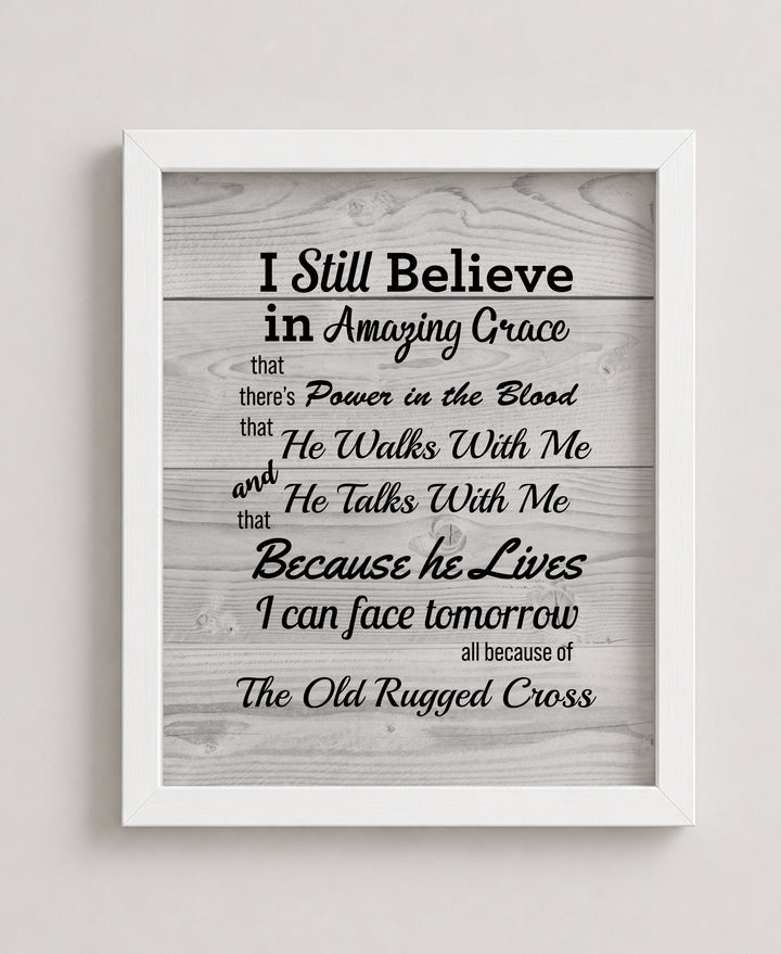 Christian Hymns Wall Art w Distressed Wood Design Wall Art