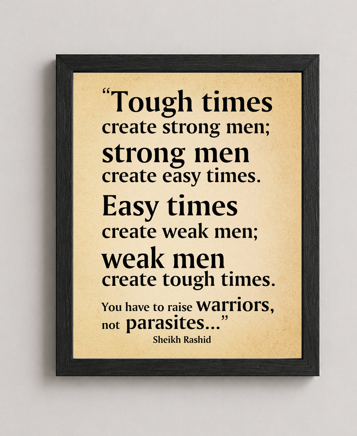 Tough Times Create Strong Men Motivational Wall Art