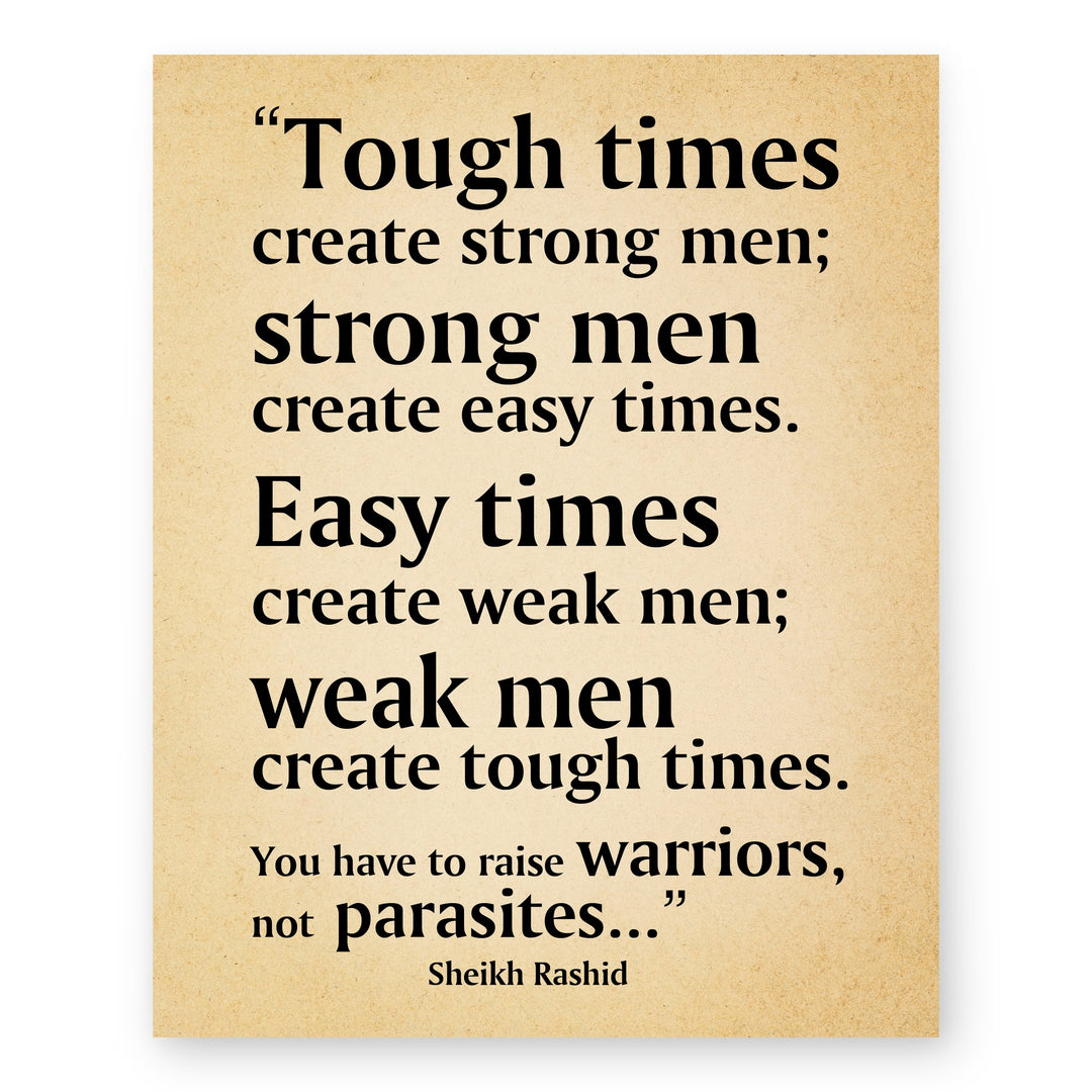 Tough Times Create Strong Men Motivational Wall Art