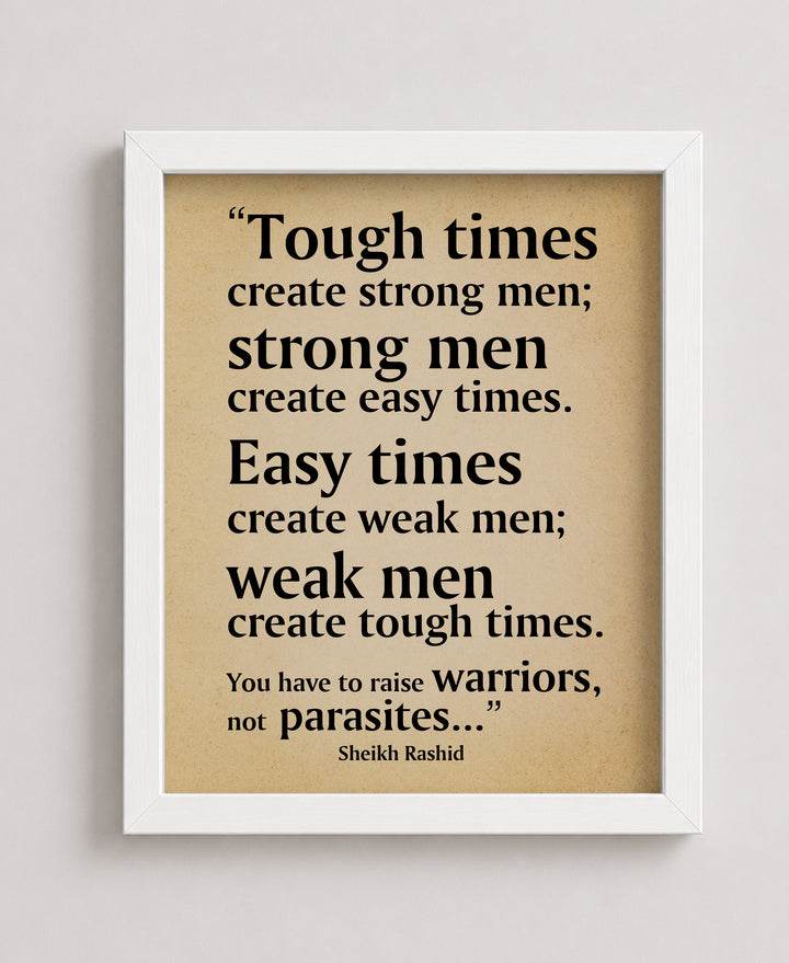 Tough Times Create Strong Men Motivational Wall Art
