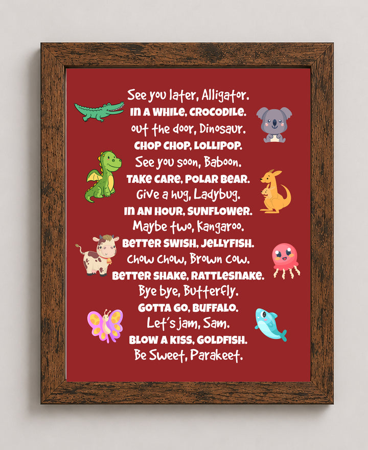 Funny Typographic Kids Rhyme Wall Art for Nursery Wall Art