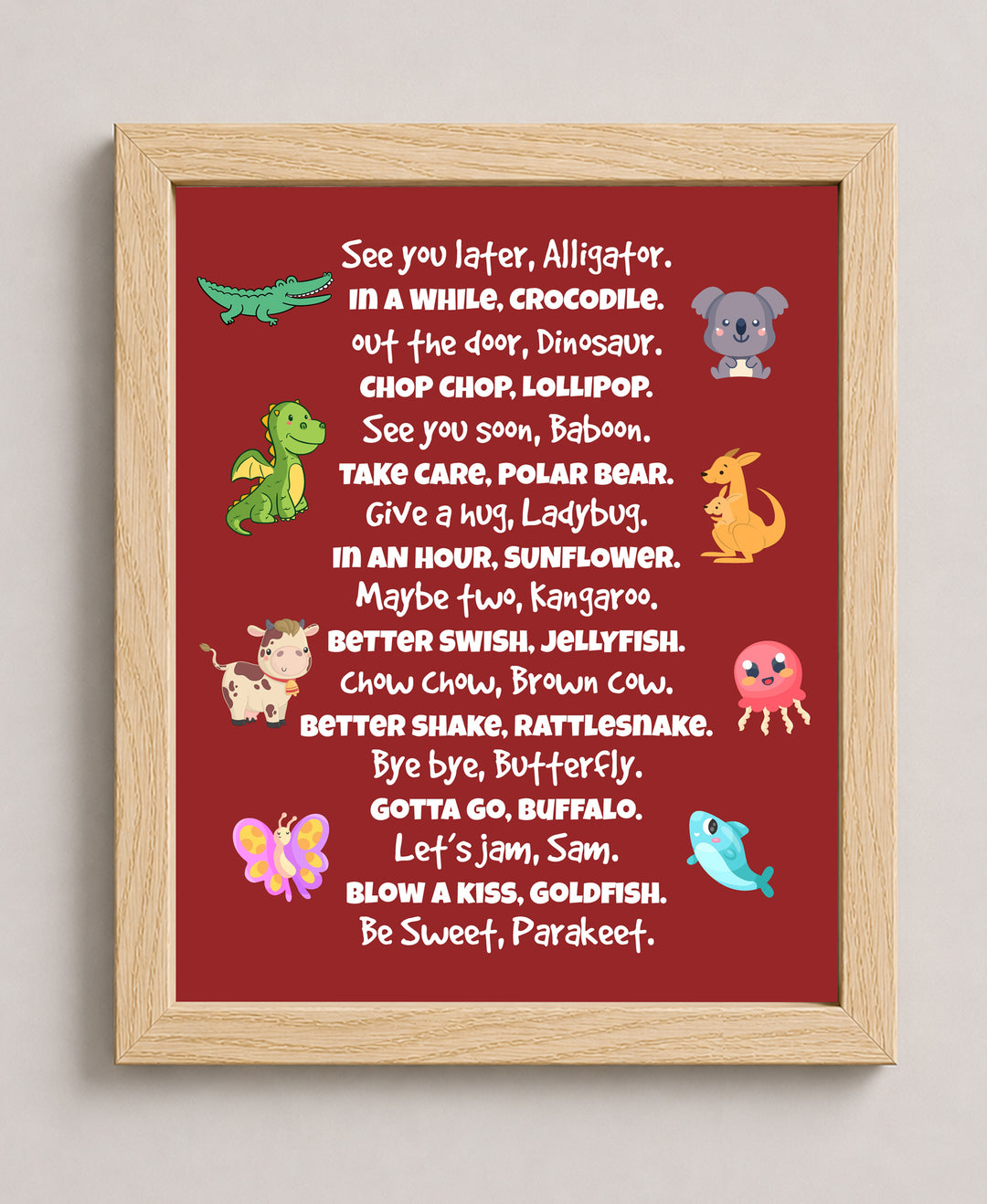 Funny Typographic Kids Rhyme Wall Art for Nursery Wall Art