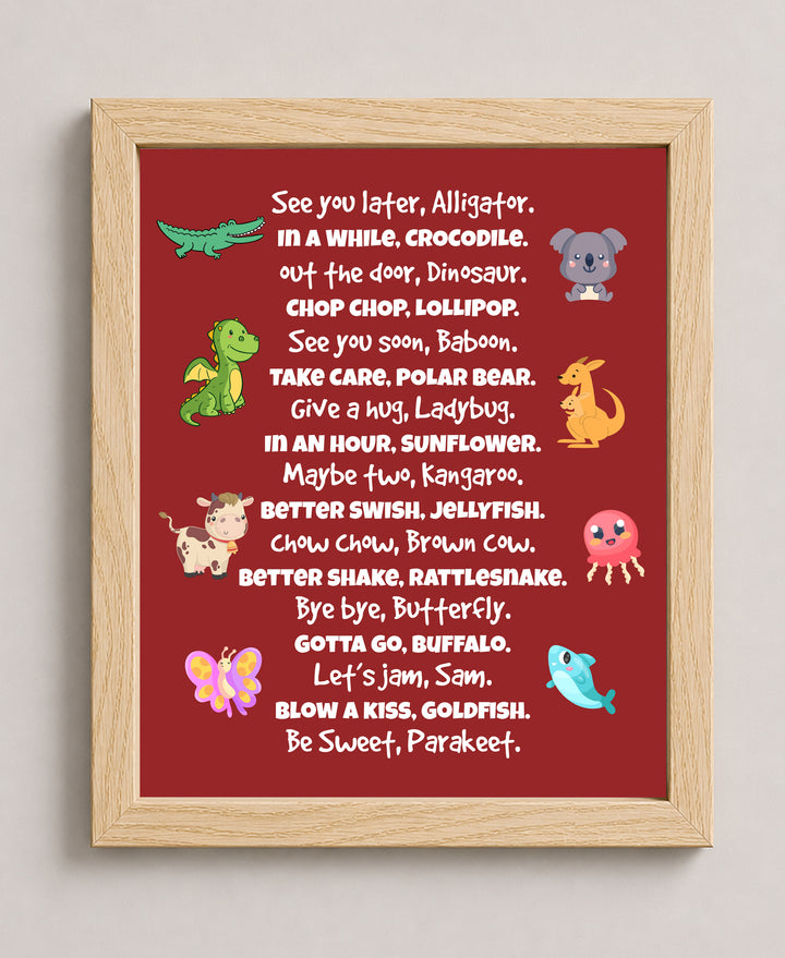 Funny Typographic Kids Rhyme Wall Art for Nursery Wall Art
