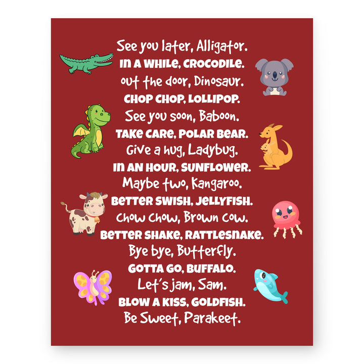 Funny Typographic Kids Rhyme Wall Art for Nursery Wall Art