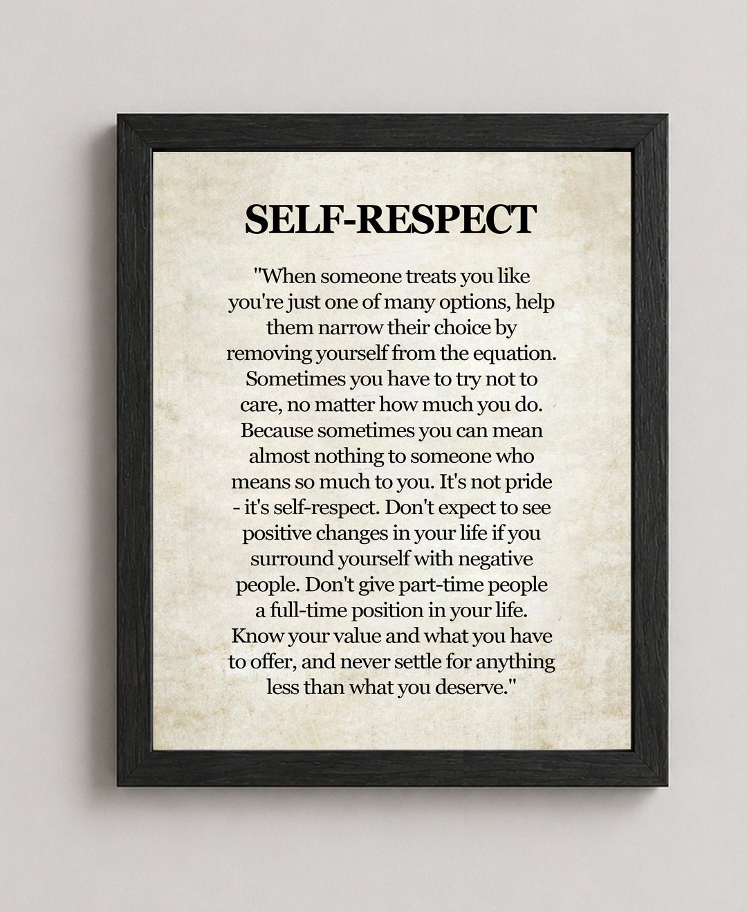 respect Know Your Value Inspirational Wall Art