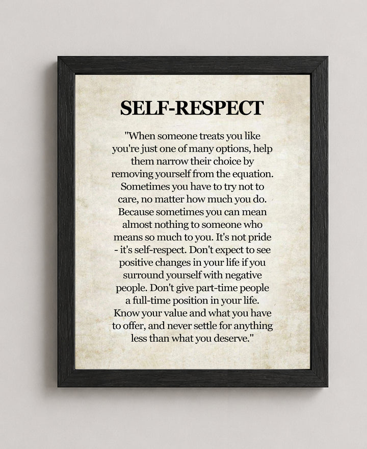 respect Know Your Value Inspirational Wall Art