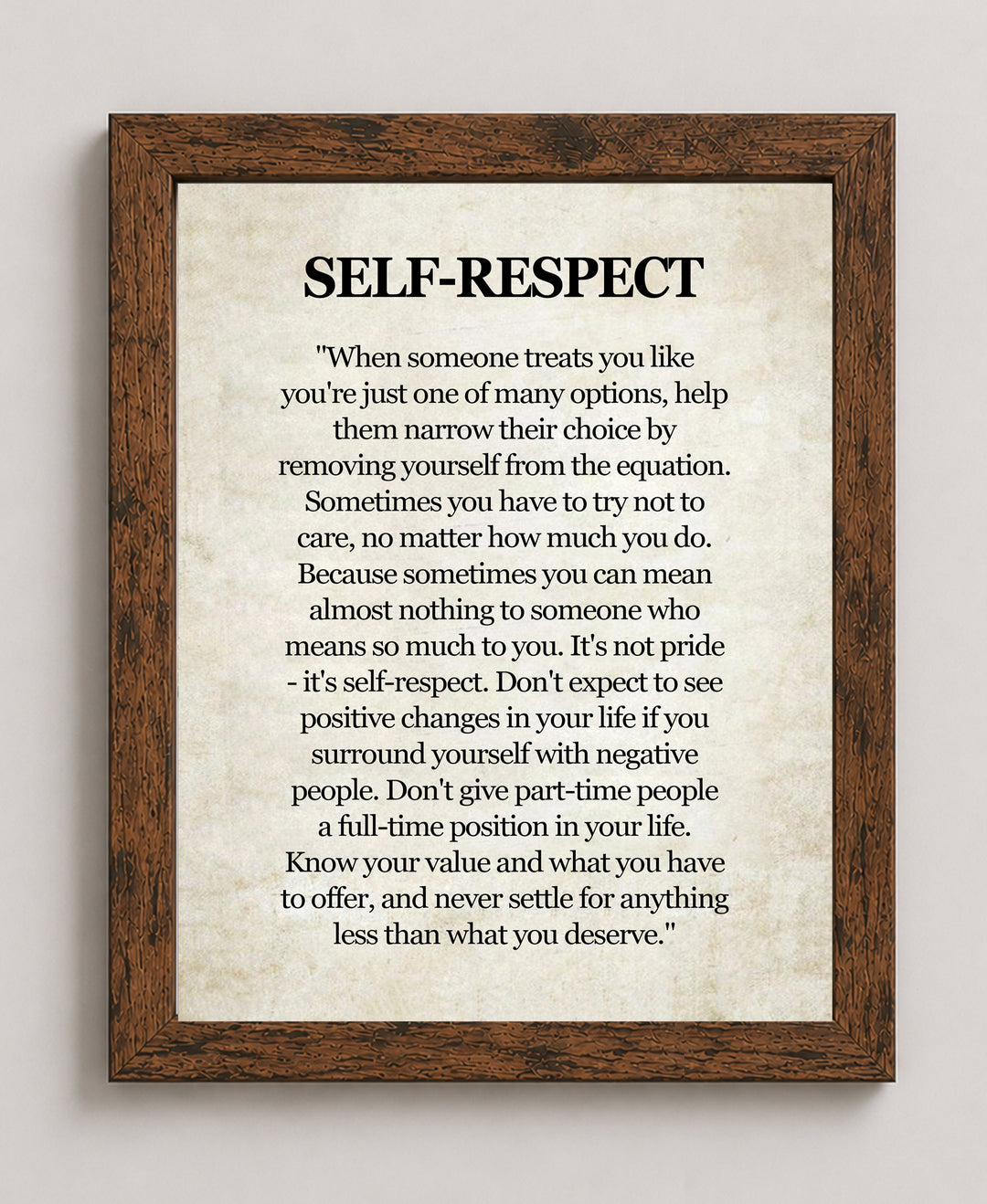 respect Know Your Value Inspirational Wall Art