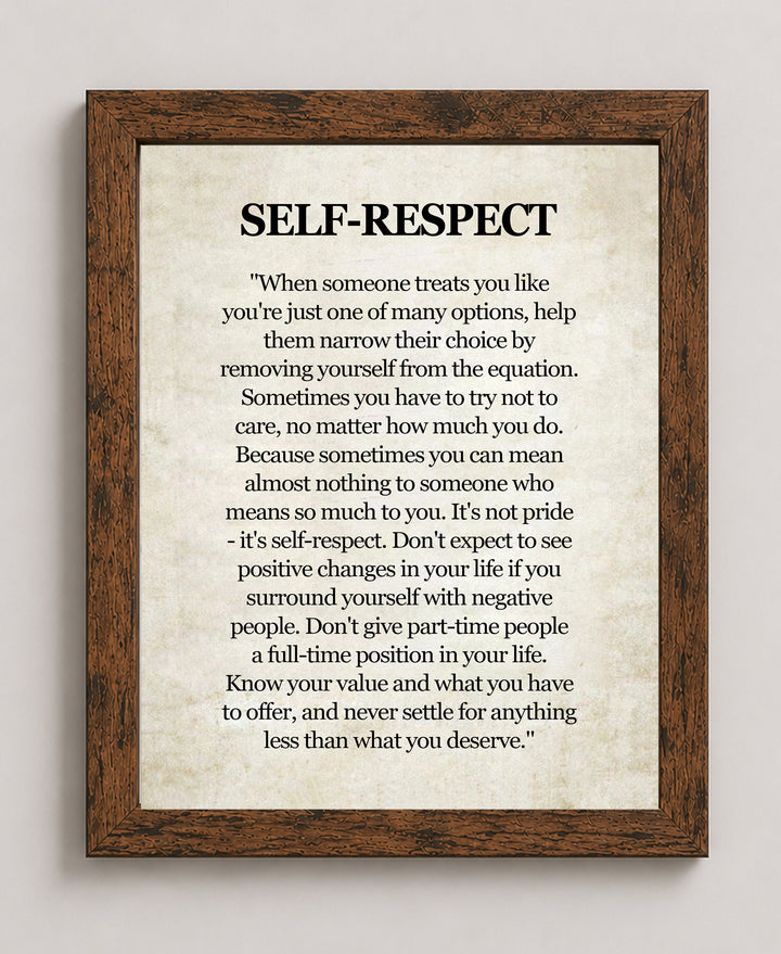 respect Know Your Value Inspirational Wall Art