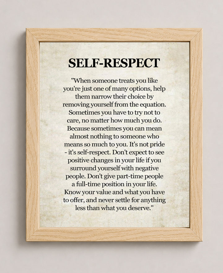 respect Know Your Value Inspirational Wall Art