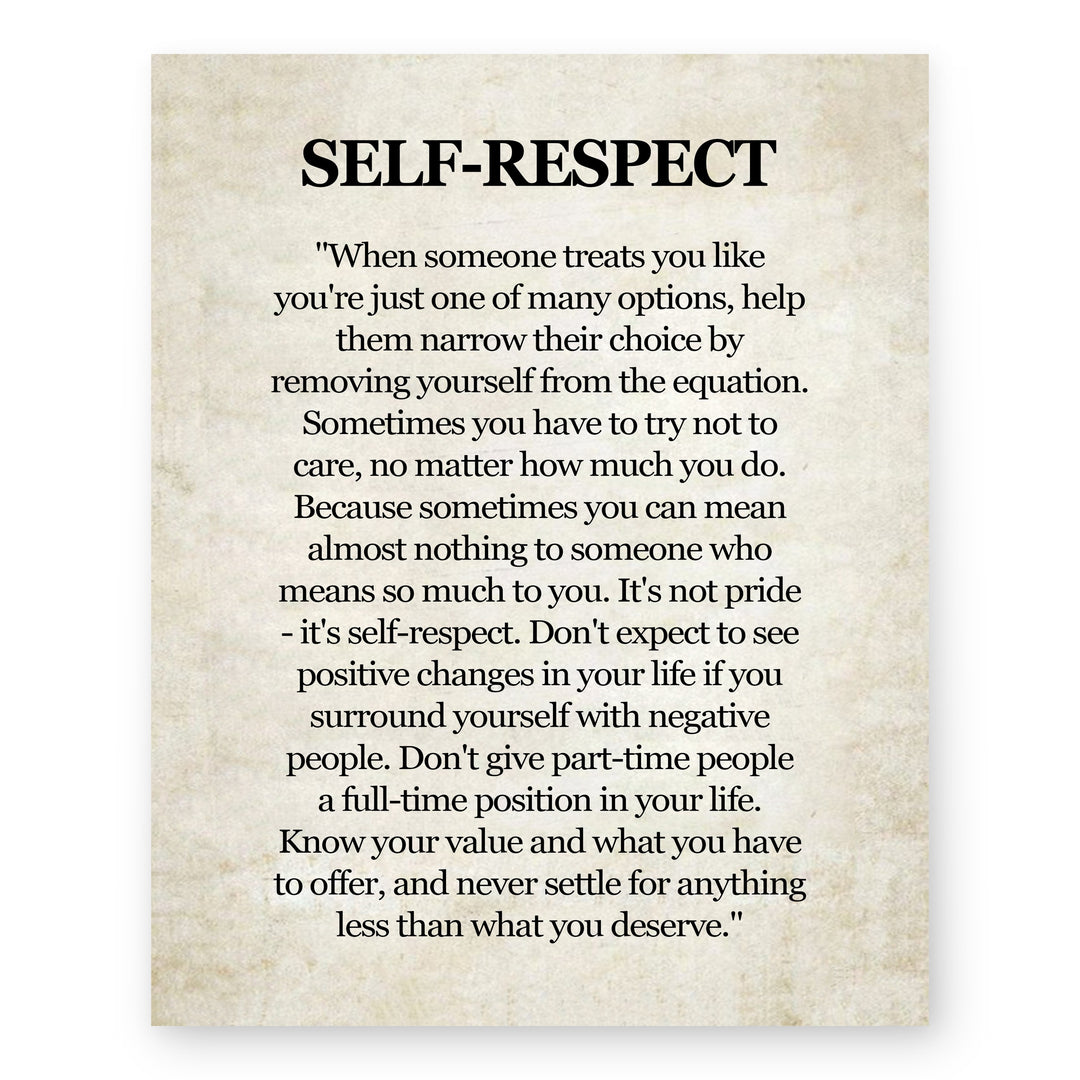 respect Know Your Value Inspirational Wall Art