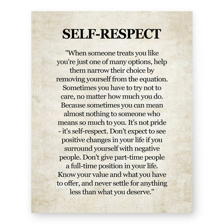 respect Know Your Value Inspirational Wall Art