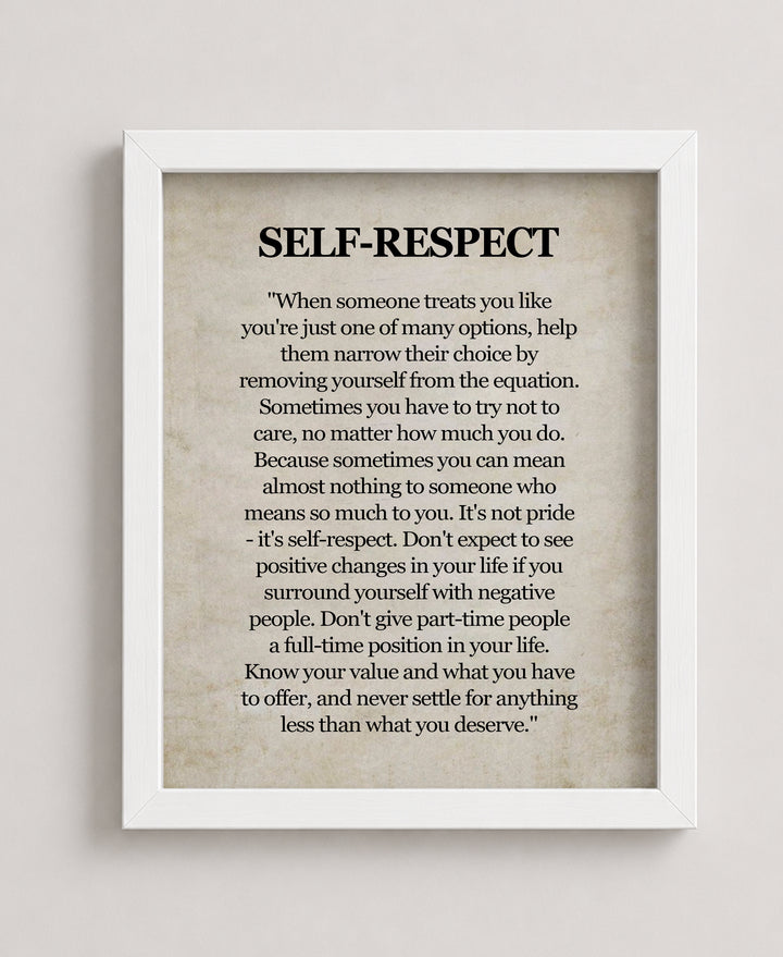 respect Know Your Value Inspirational Wall Art