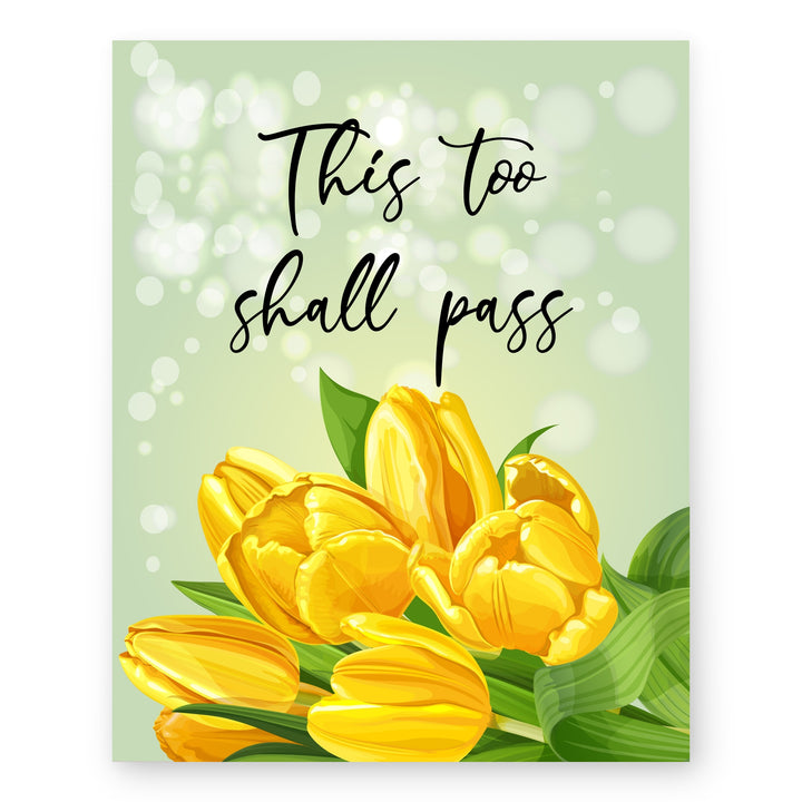 This Too Shall Pass Modern Typography Inspirational Wall Art