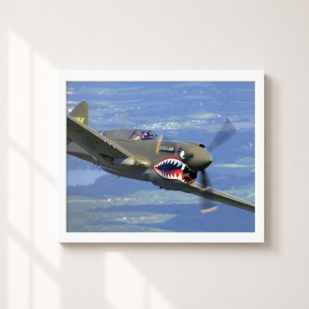 P-40 Warhawk Vintage Military Aircraft Wall Art
