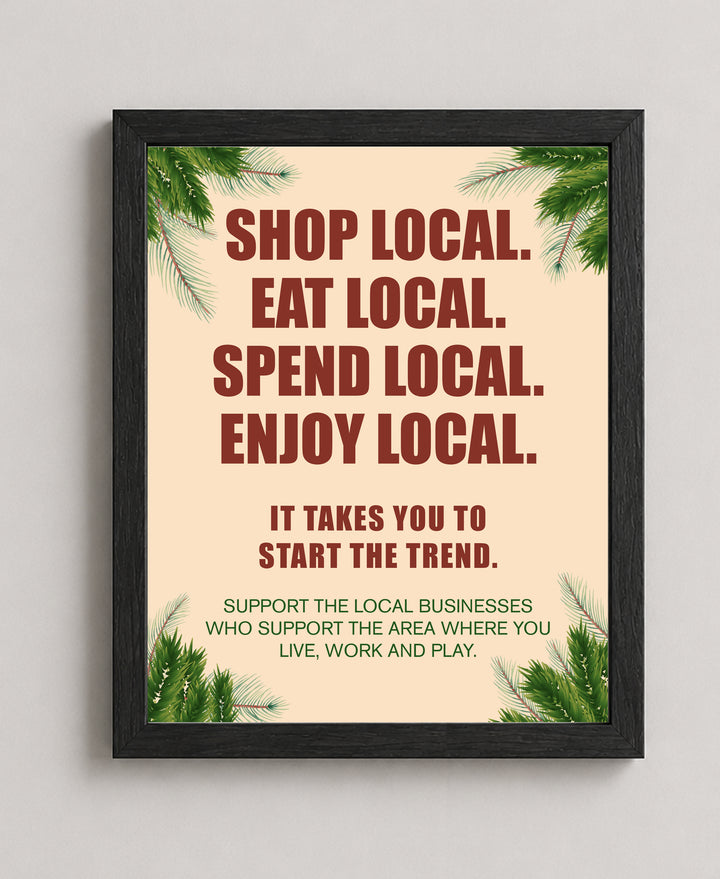 Shop &amp; Support Local Businesses Rustic Floral Inspirational Wall Art