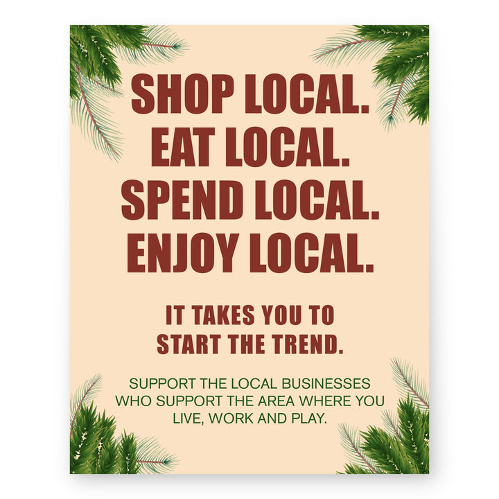 Shop &amp; Support Local Businesses Rustic Floral Inspirational Wall Art