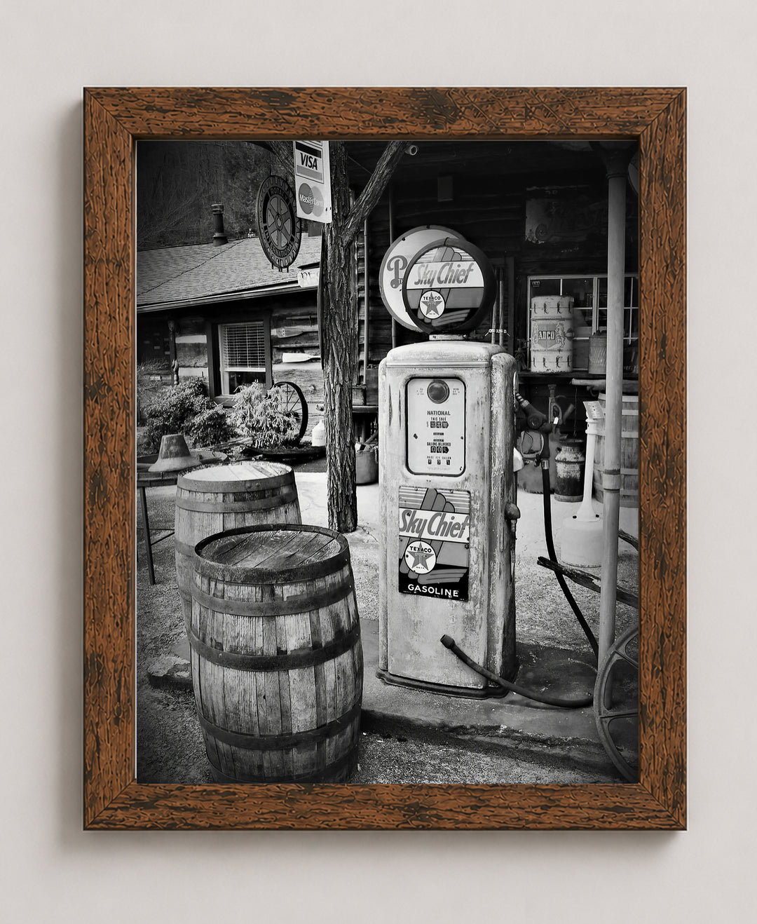 Skychief Gas Pump Vintage Industrial Inspirational Wall Art
