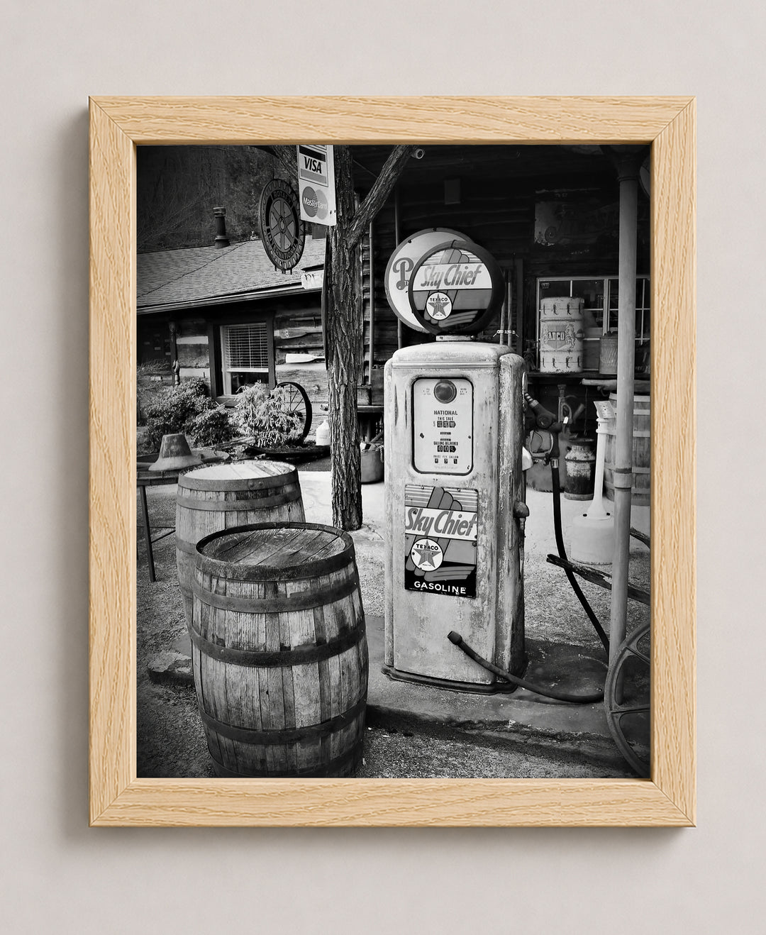 Skychief Gas Pump Vintage Industrial Inspirational Wall Art