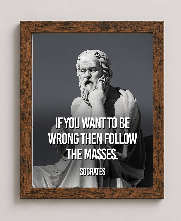 Socrates Want To Be Wrong Follow Masses Inspirational Wall Art