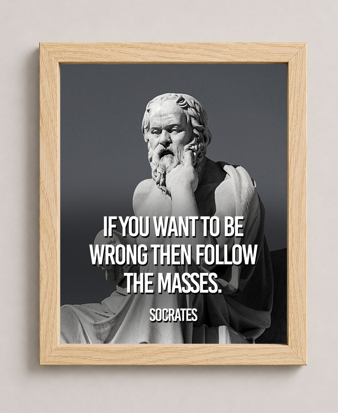 Socrates Want To Be Wrong Follow Masses Inspirational Wall Art