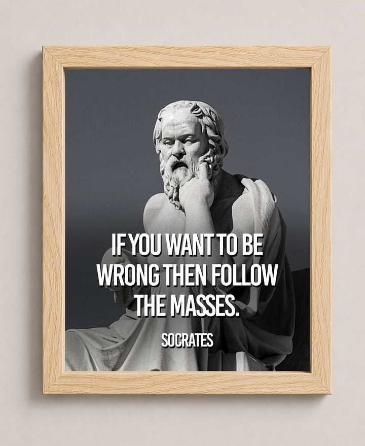 Socrates Want To Be Wrong Follow Masses Inspirational Wall Art
