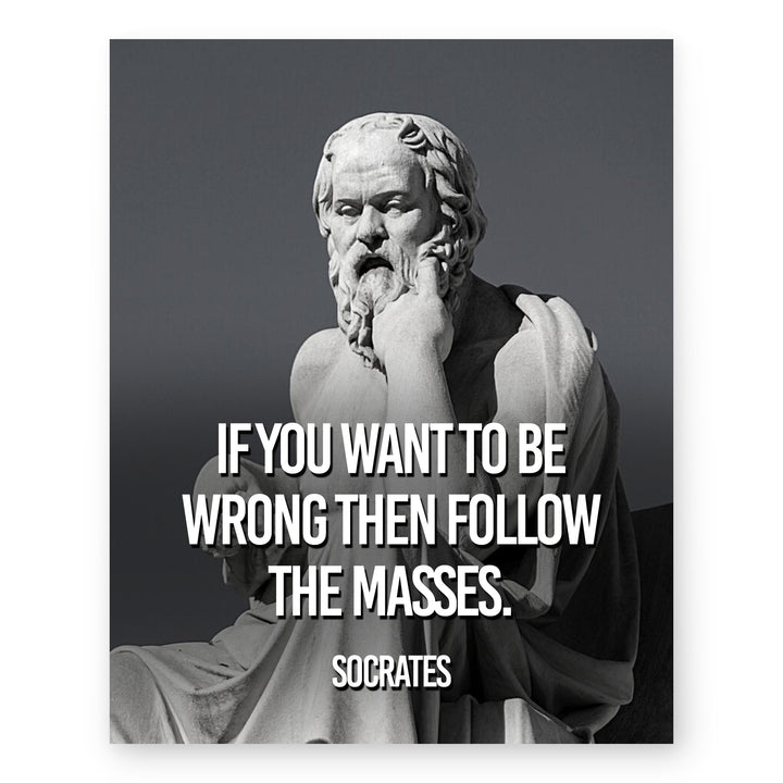 Socrates Want To Be Wrong Follow Masses Inspirational Wall Art