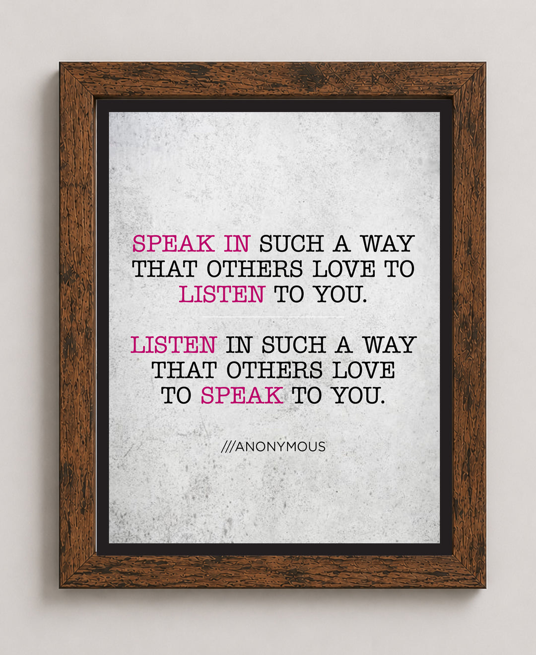 Speak and Listen Inspirational Wall Art