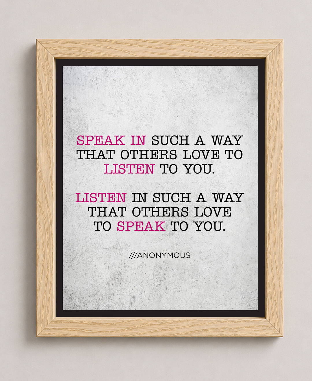 Speak and Listen Inspirational Wall Art