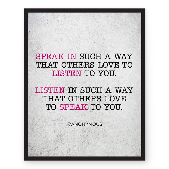 Speak and Listen Inspirational Wall Art
