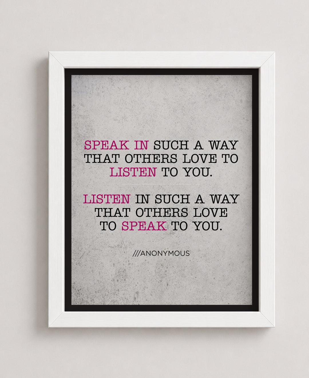 Speak and Listen Inspirational Wall Art
