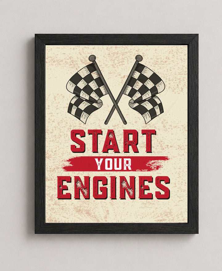Distressed Garage Wall Decor Print for Man Cave Inspirational Wall Art