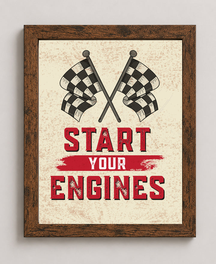 Distressed Garage Wall Decor Print for Man Cave Inspirational Wall Art
