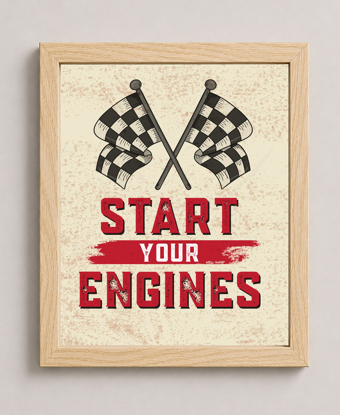Distressed Garage Wall Decor Print for Man Cave Inspirational Wall Art