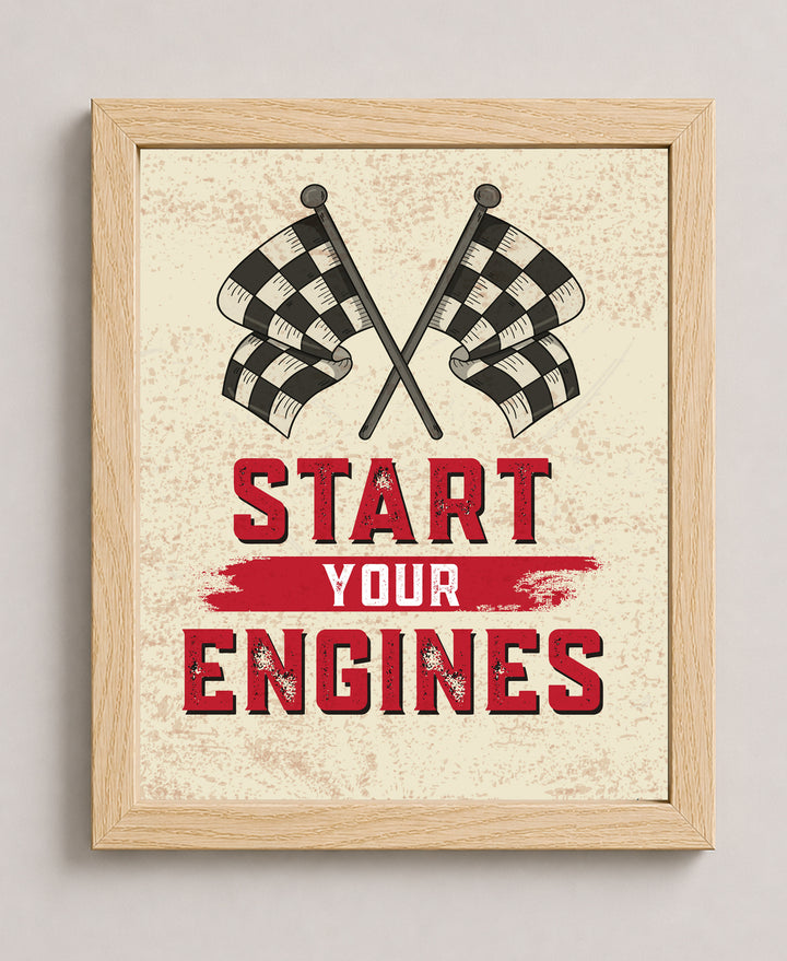 Distressed Garage Wall Decor Print for Man Cave Inspirational Wall Art